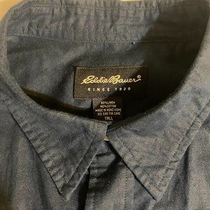 Vintage 2000's Eddie Bauer Linen/Cotton short sleeve casual shirt XLT